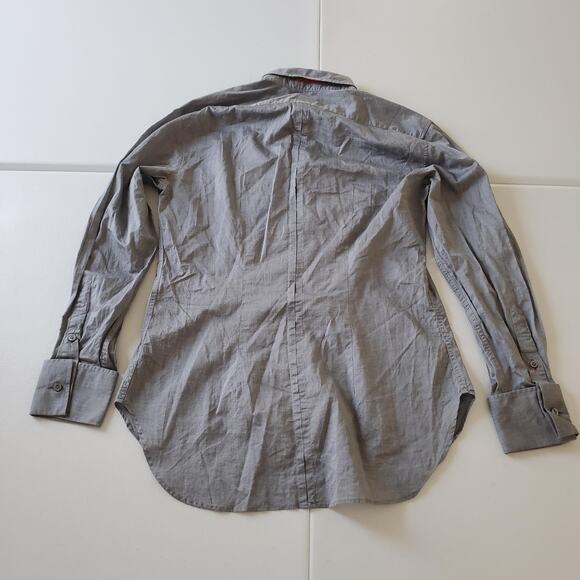 Paul Smith Shirt Mens Medium Gray Button Up Long Sleeve Made In Portugal Cotton - Picture 2 of 8